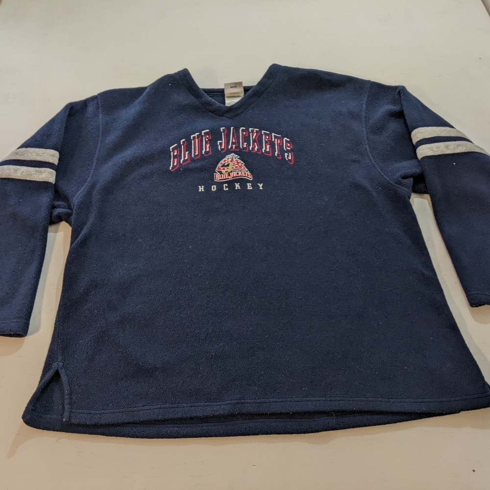 Vintage Sport Attack Columbus Blue Jackets Sweater XL Blue.
